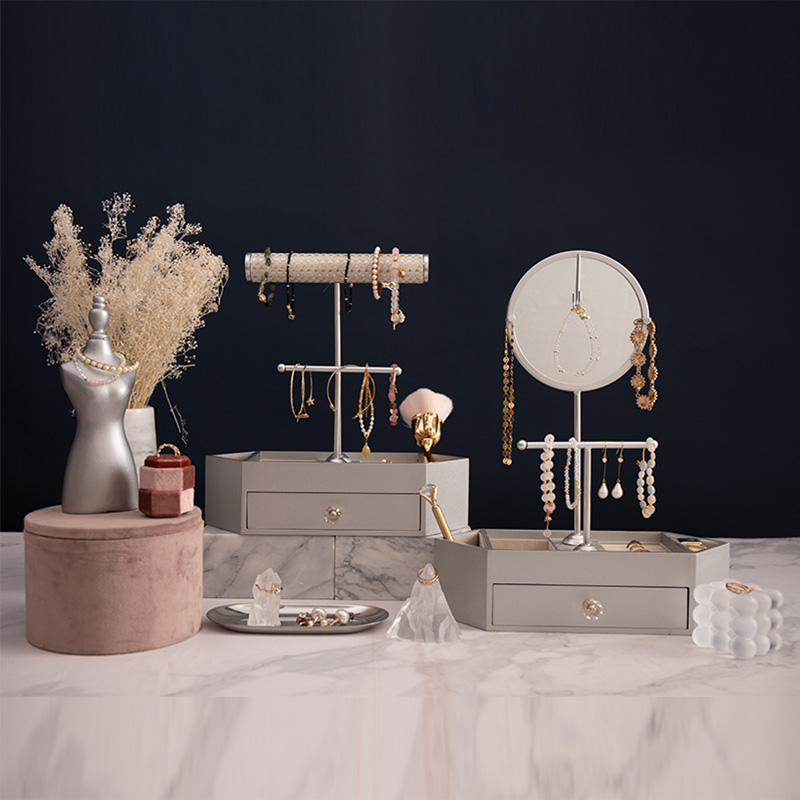 T conformatus Jewelry Organizer ligneus Tabletop Medicamine Organizer Cum circum Speculum