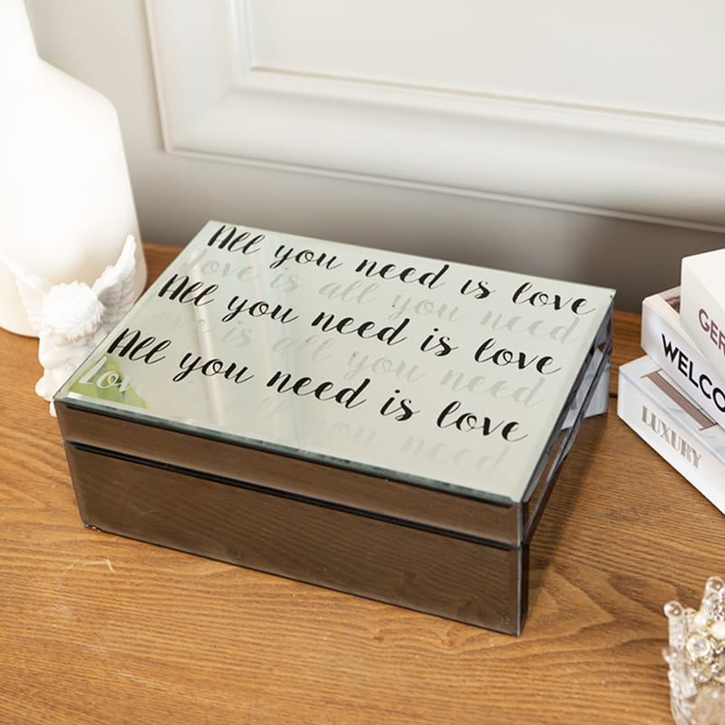 Wholesale Home Storage Brown Gold Mirrored Jewelry Box