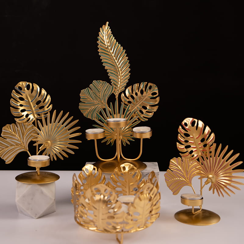 Decorations Partes vel Quotidie Nuptialis Domus Decor Folia Diversa Figurata Metal Tealight Candle Holder